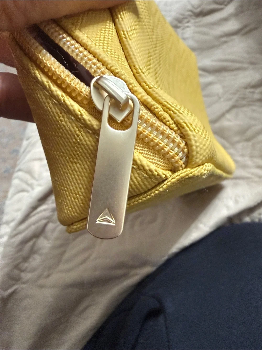 Missoni Yellow Chevron Zip Cosmetic Pouch